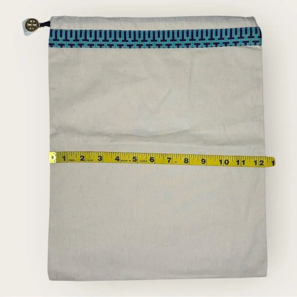 Tory Burch | Dust Bag with Blue Embroidery and Logo Charm | 15